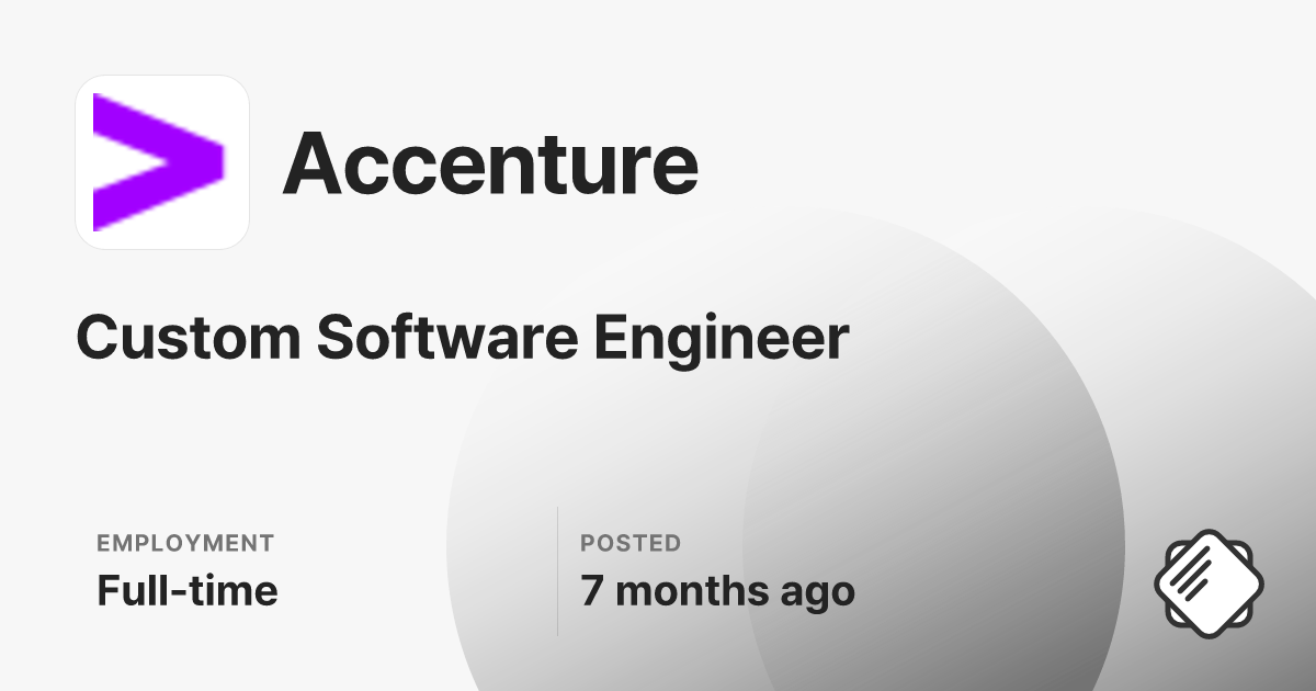 Custom Software Engineer at Accenture — Salary & Interview Data (2026)