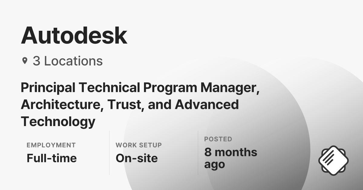 Principal Technical Program Manager, Architecture, Trust, and Advanced ...