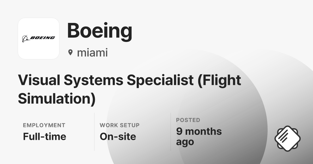 Visual Systems Specialist (Flight Simulation) at Boeing — Salary ...