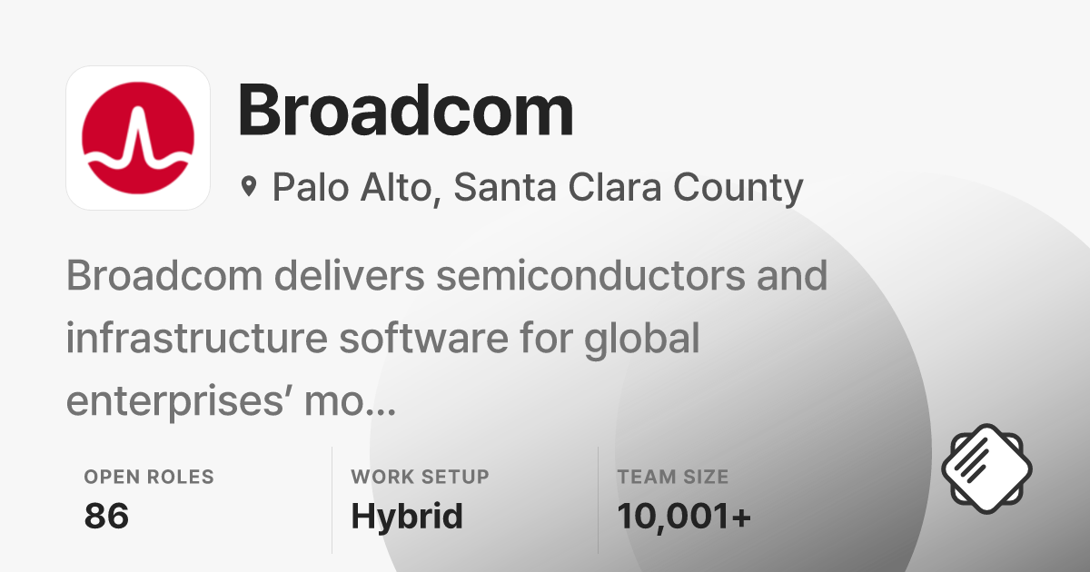 Broadcom Jobs: 86 Open Jobs | Salary & Interviews - refresh.cv