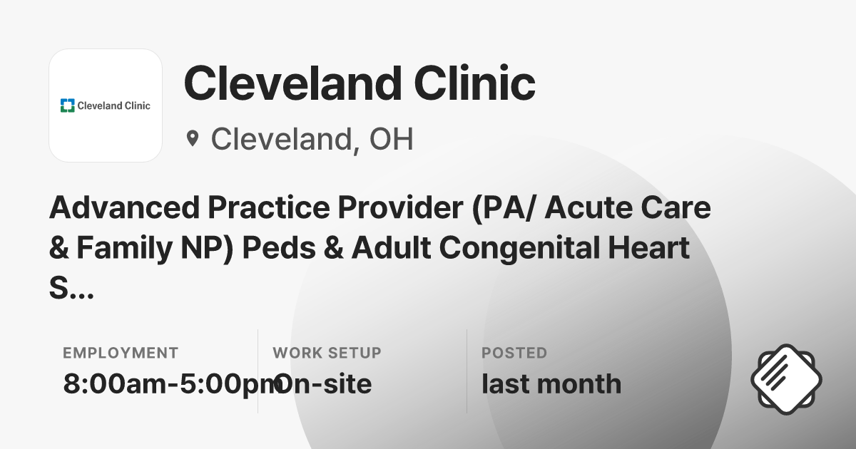 Advanced Practice Provider (PA/ Acute Care & Family NP) Peds & Adult ...