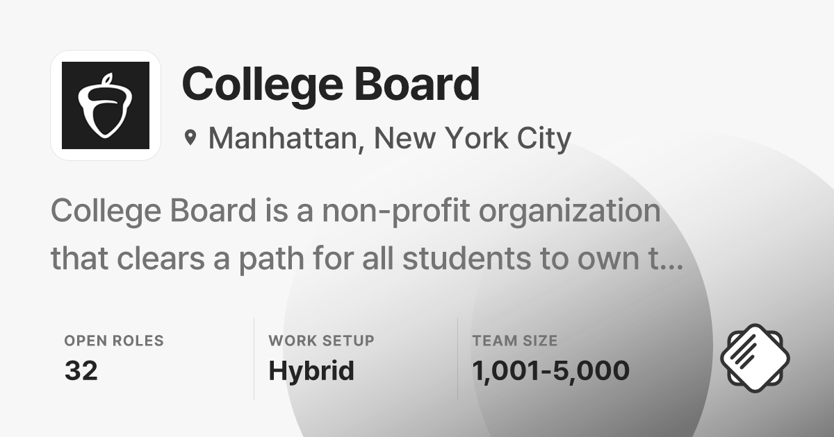 College Board Jobs: 32 Open Jobs | Salary & Interviews - refresh.cv
