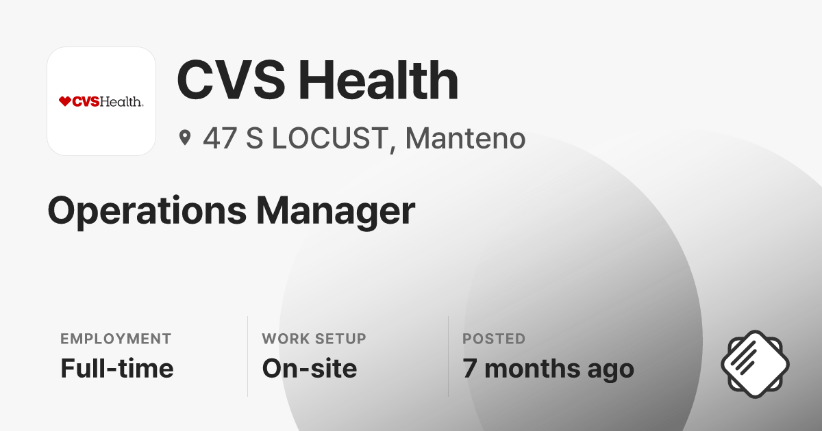 Operations Manager at CVS Health — Salary & Interview Data (2026)