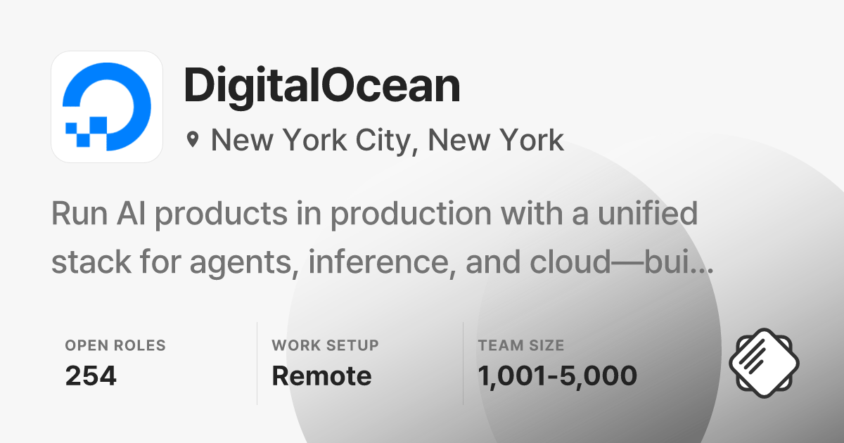 DigitalOcean Jobs: 254 Open Jobs | Salary & Interviews - refresh.cv