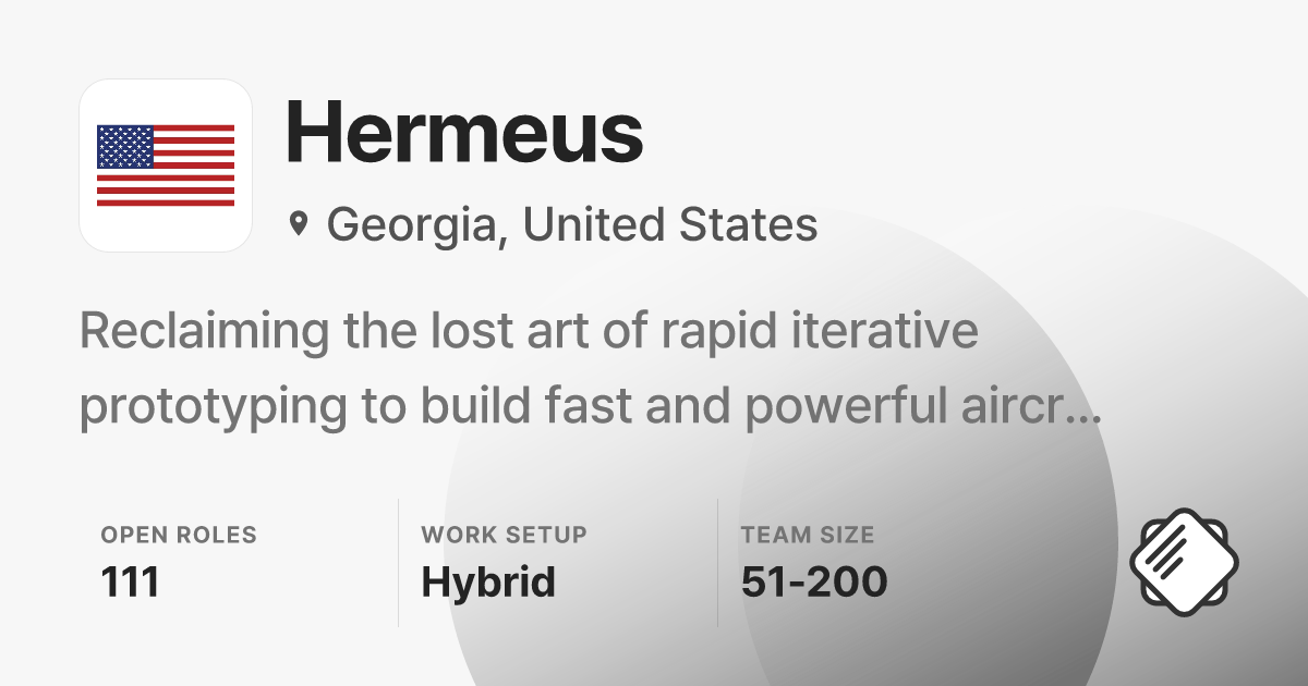 Hermeus Jobs: 111 Open Jobs | Salary & Interviews - refresh.cv