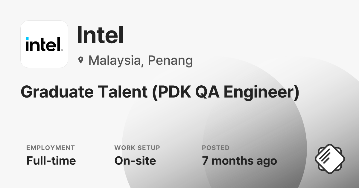 Graduate Talent (PDK QA Engineer) at Intel — Salary & Interview Data (2026)