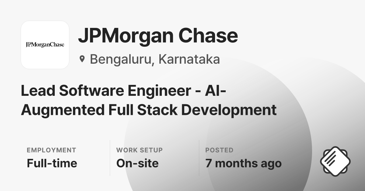 Lead Software Engineer - AI-Augmented Full Stack Development at ...