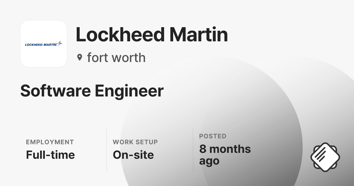 Software Engineer at Lockheed Martin — Salary & Interview Data (2026)