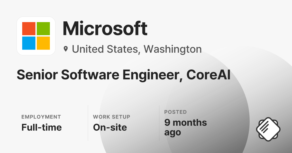 Senior Software Engineer, CoreAI at Microsoft | Salary, Skills ...