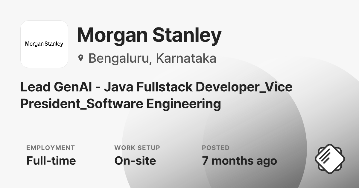 Lead GenAI - Java Fullstack Developer_Vice President_Software ...