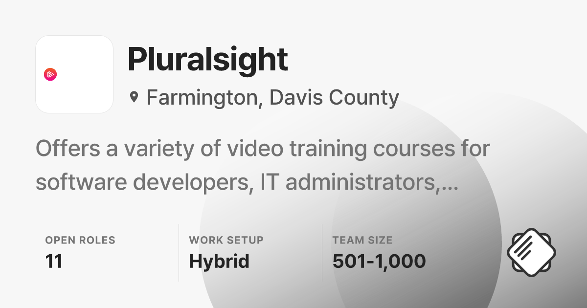 Pluralsight Jobs: 12 Open Jobs | Salary & Interviews - refresh.cv