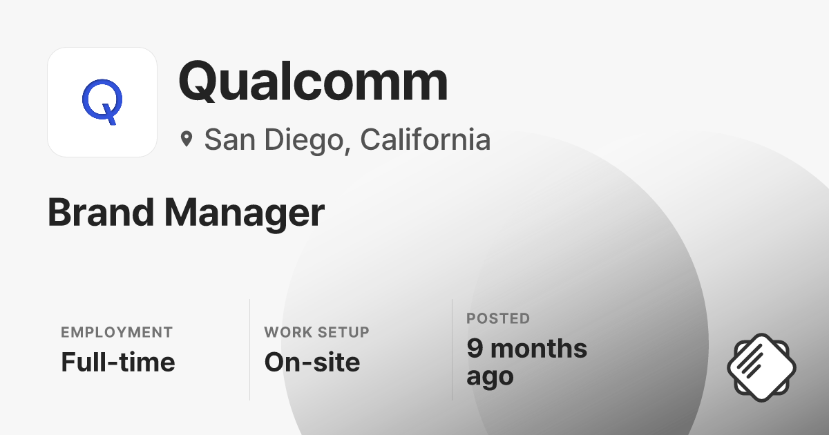 Brand Manager at Qualcomm — Salary & Interview Data (2026)
