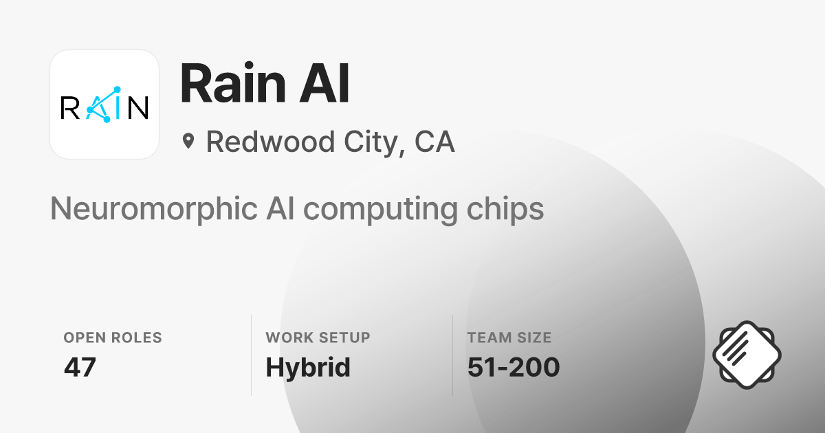 Rain AI Jobs: 47 Open Jobs | Salary & Interviews - refresh.cv