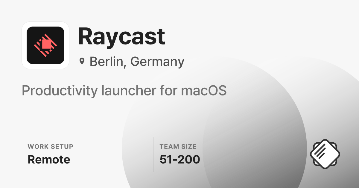Raycast Jobs | Salary & Interviews - refresh.cv