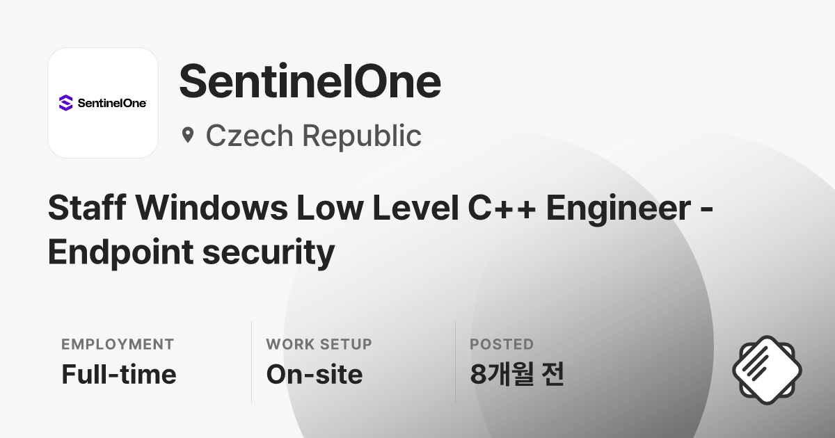 Staff Windows Low Level C++ Engineer - Endpoint security at SentinelOne ...