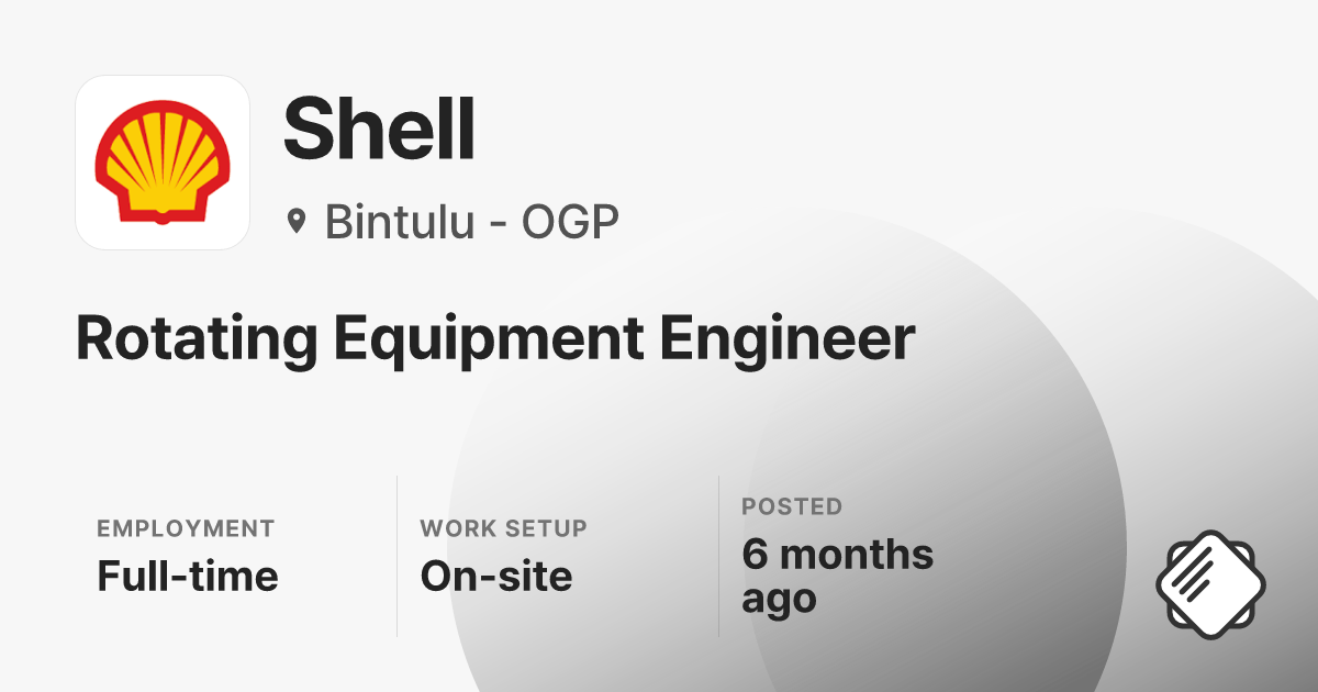 Rotating Equipment Engineer at Shell — Salary & Interview Data (2026)