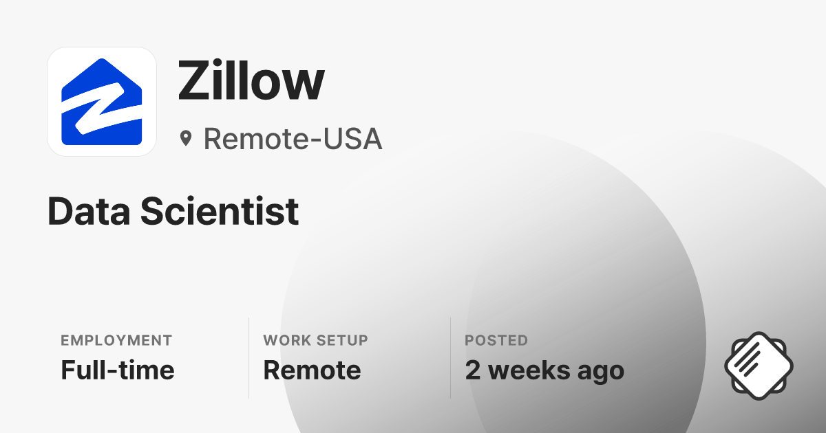 Data Scientist at Zillow | Salary, Skills & Interview - refresh.cv